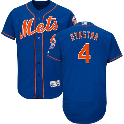 Mets #4 Lenny Dykstra Blue Flexbase Authentic Collection Stitched MLB Jersey